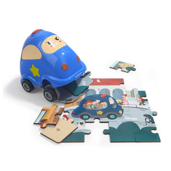 TopBright Wooden Puzzle in Police Car