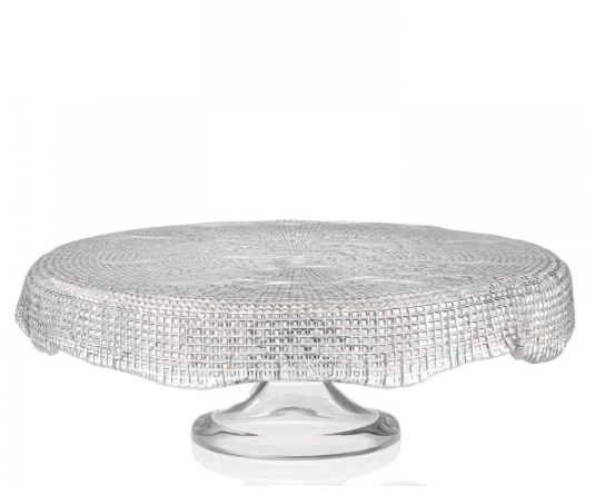 Diamante Footed Cakestand Scalloped 33cm